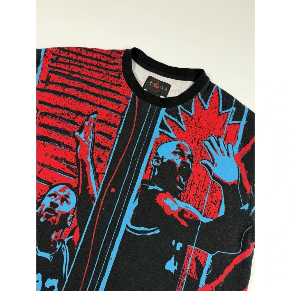 Nike Air Jordan DNA T-Shirt AOP Michael Jordan Blue Red Black CJ6093-657 Large